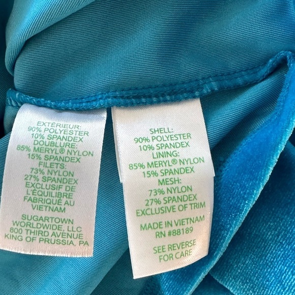 LILLY PULITZER Luxletic Cassis Velvet Bra Tank Teal Bay Size L NEW - Picture 7 of 8